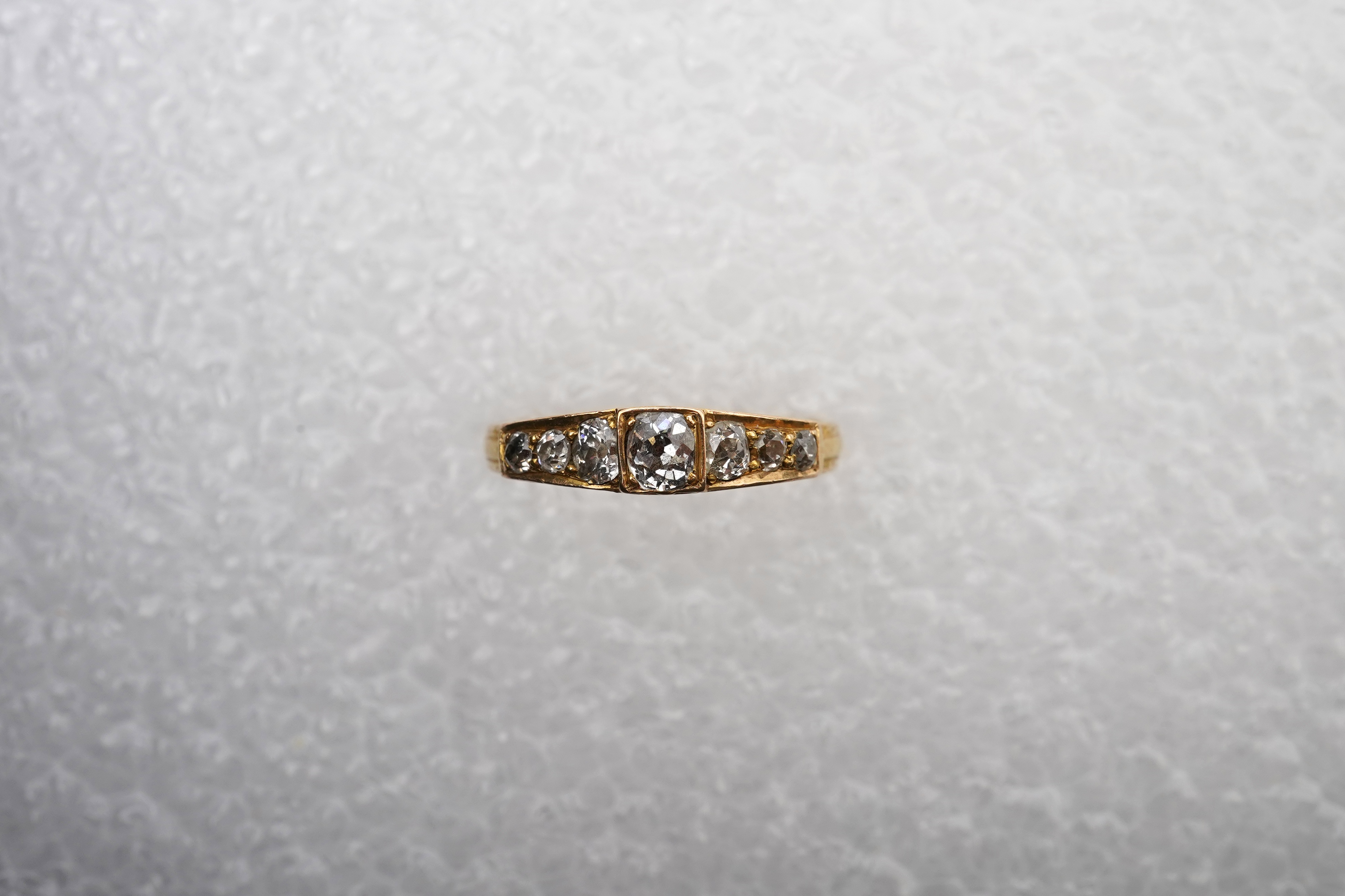 A Victorian diamond mourning ring, circa 1879